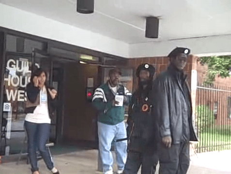 New Black Panther Party all the way back in 2008 standing out front of a polling station.